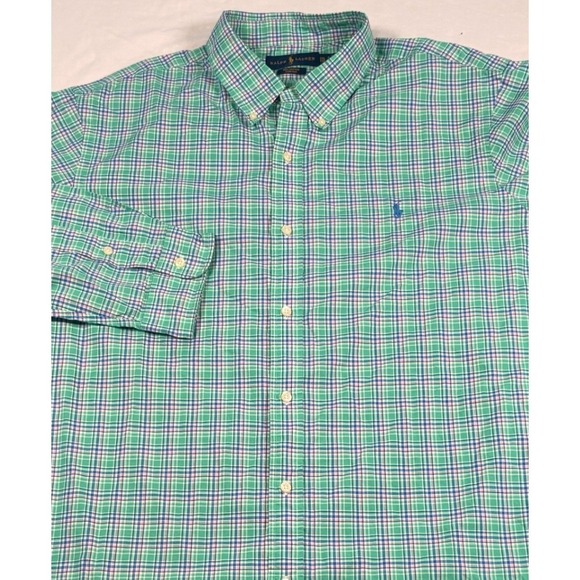 Ralph Lauren Other - Ralph Lauren Button Down Shirt Mens XXL Green Plaid Long Sleeve Stretch Cotton‎